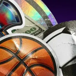 Ballon de basket et hache holographique